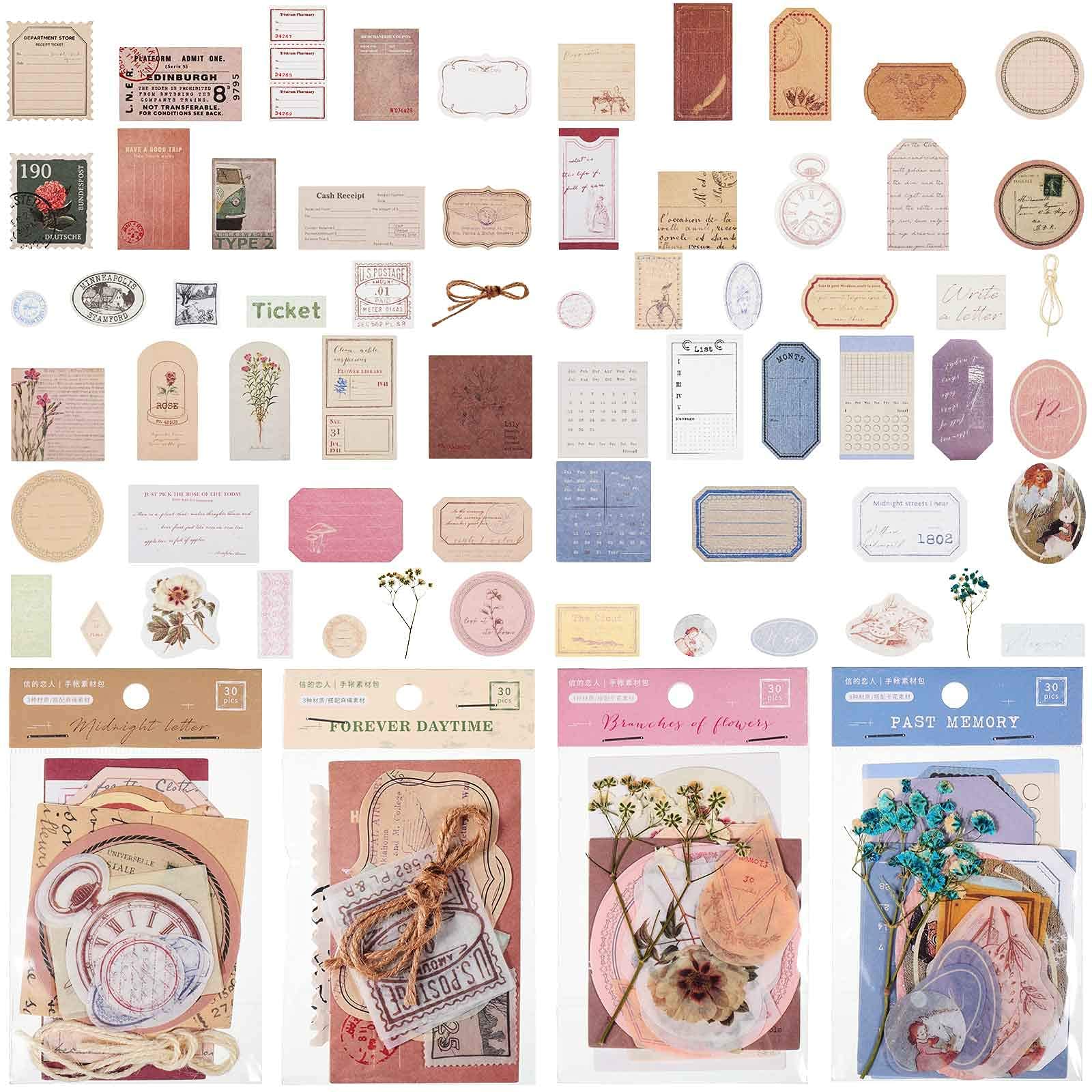 HASTHIP 120 Piece Vintage Scrapbook Stamp Stickers Aged Antique Stickers Parchment Old Retro Paper Stickers for Personal Retro Crafts, Journaling Projects and Paper Collection Supplies HASTHIP 120 Piece Vintage Scrapbook Stamp Stickers Aged Antique Stickers Parchment Old Retro Paper Stickers for Personal Retro Crafts, Journaling Projects and Paper Collection Supplies